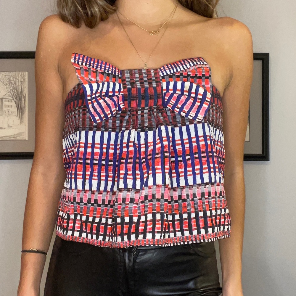 Saloni Colorful Bow Front Tube Top